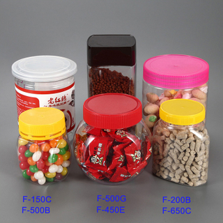 小空塑料婚庆糖果盒，PET塑料软糖糖果包装罐，带防撬盖