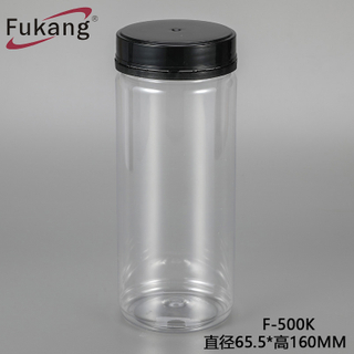 500ml透明食品瓶 配防盗盖塑料罐 花茶包装塑料罐 食品级pet瓶