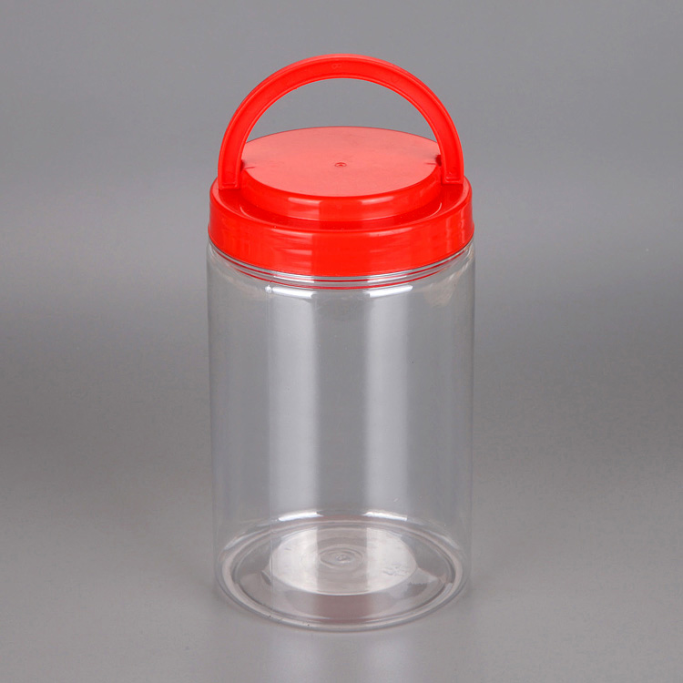 熱銷大型1L 32oz塑料食品包裝罐，帶PET螺絲蓋