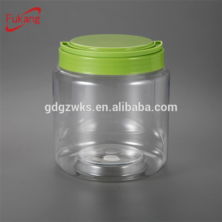 透明宠物塑料罐，带螺旋盖，用于巧克力糖果，塑料食品包装容器罐
