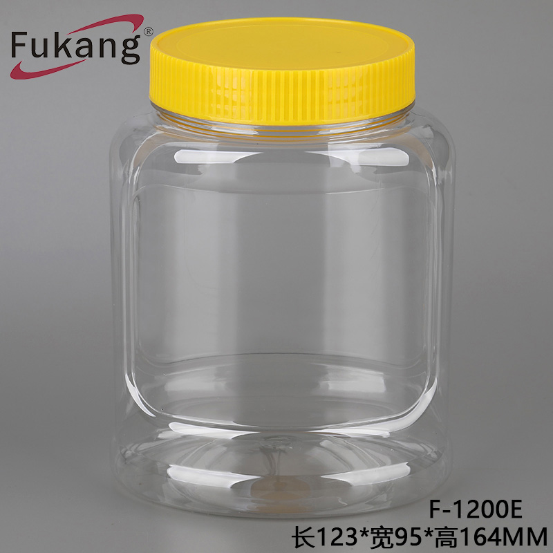 1200ml密封塑料腌制罐，1.2L透明食品儲存容器，用于干種子的空塑料罐批發