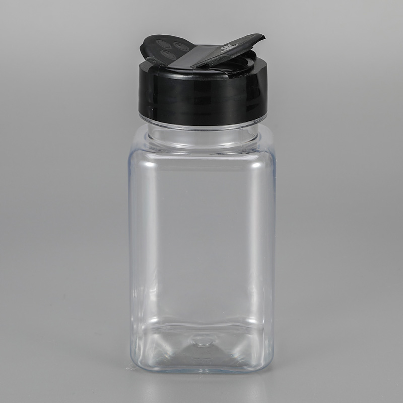 空方形4盎司塑料鹽和胡椒罐