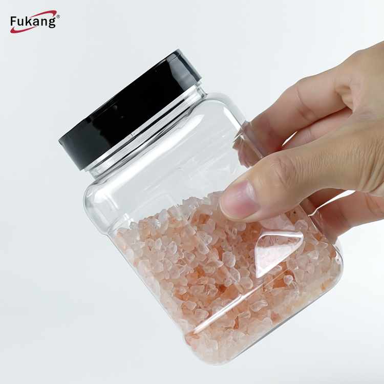 廠家批發500ml方形調味瓶 200克香料包裝手抓瓶 透明pet食品瓶子