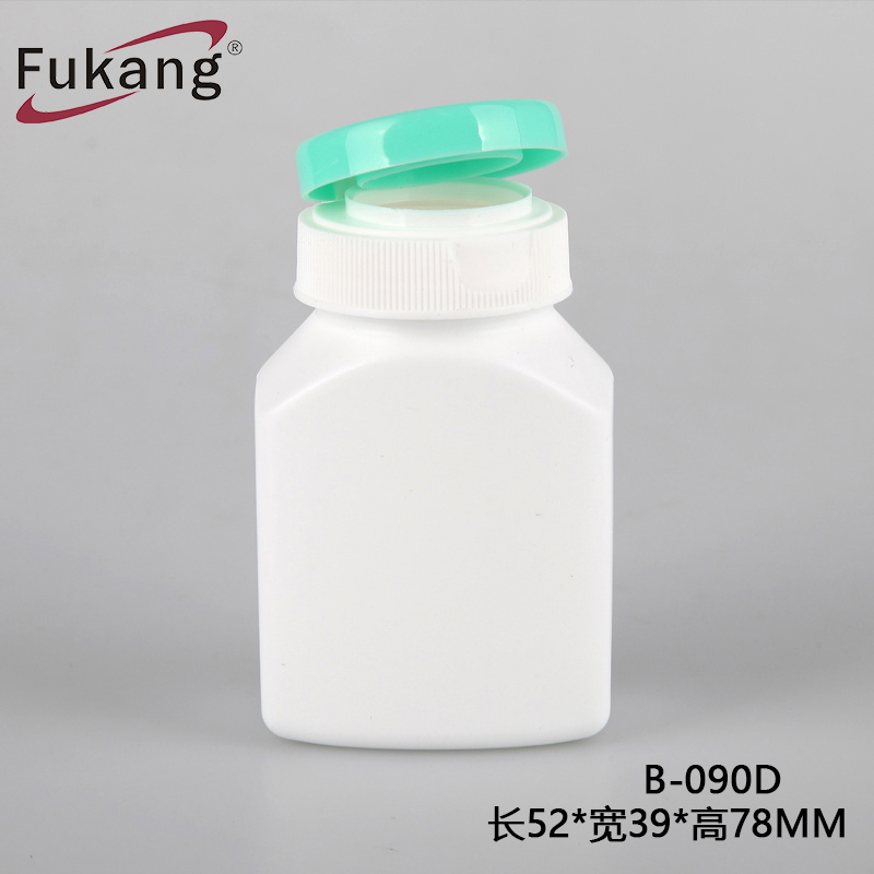 PE四方形小保健品瓶药瓶 60ml白色避光药丸胶囊保健药品塑料瓶