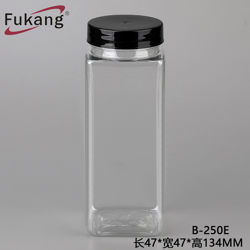 250ml方形帶蓋PET塑料膠囊瓶，250cc透明藥丸盒批發在中國供應商