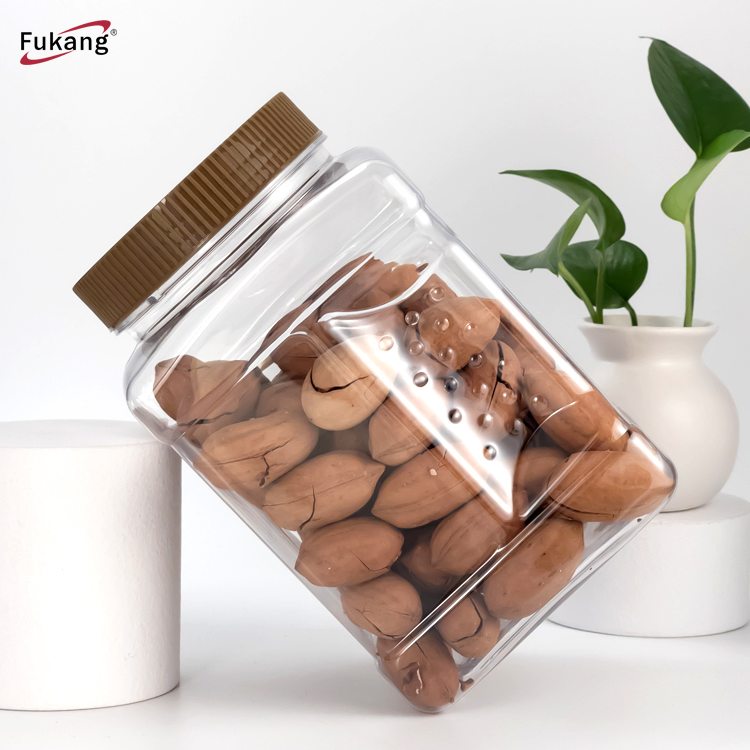 廠家批發 1500ml食品塑料罐PET 透明食品罐 廣口堅果包裝食品罐