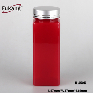 250ml方形帶蓋PET塑料膠囊瓶，250cc透明藥丸盒批發在中國供應商