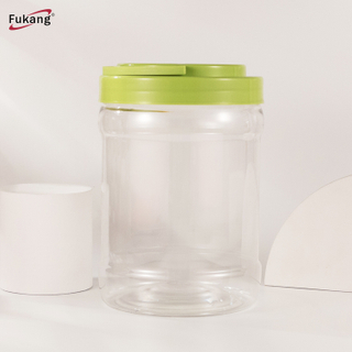 PET提手密封塑料廣口瓶 透明食品包裝罐 數據線儲物收納罐