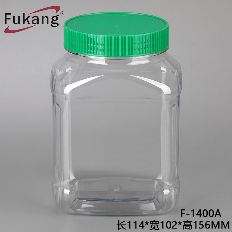 东莞厂家直供500克坚果罐 透明pet广口塑料瓶 方形食品瓶