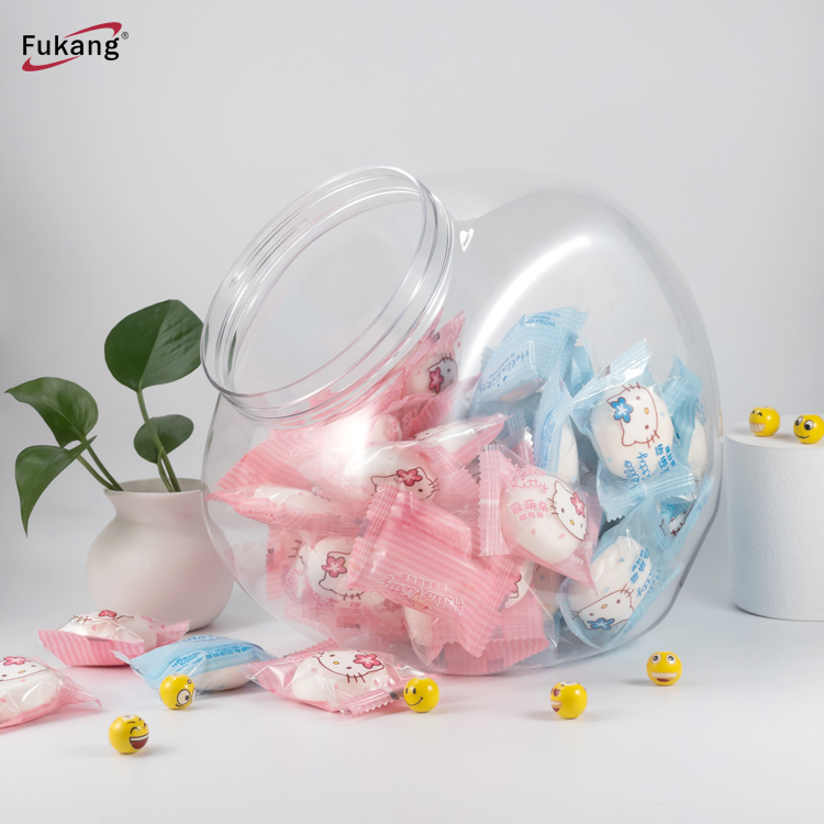 廠家直供5000ml糖果塑料罐 心形玩具包裝罐 數據線包裝罐子 pet透明瓶