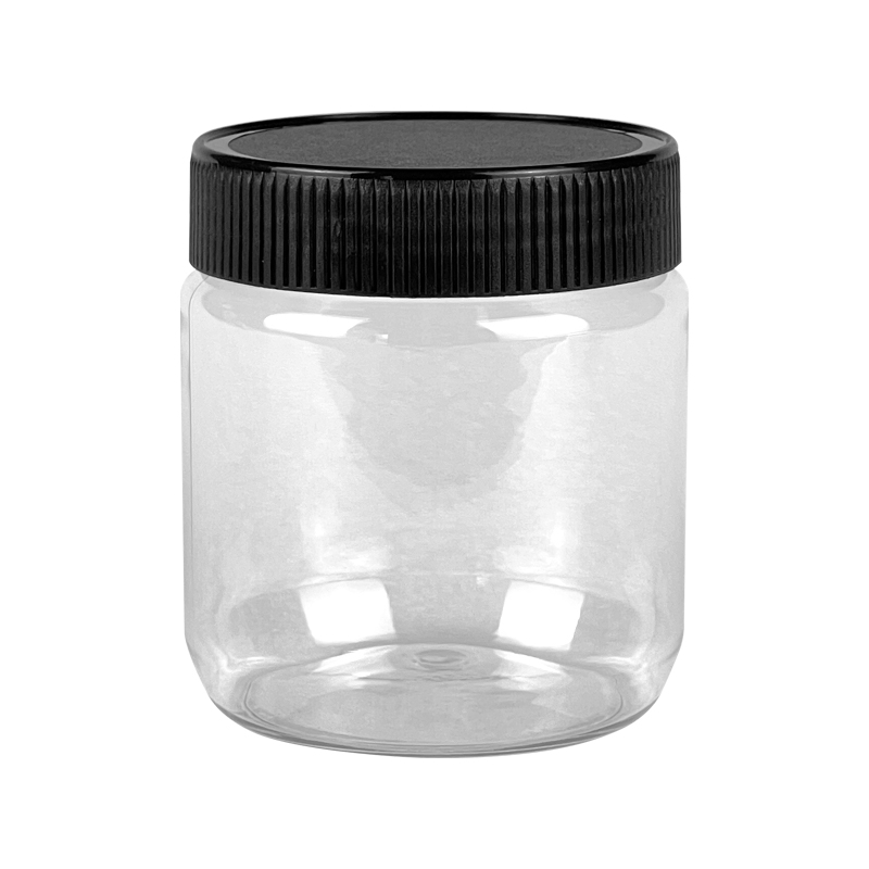 廠家批發300ml廣口塑料瓶 300cc PET塑料透明玩具罐 150克裝堅果罐