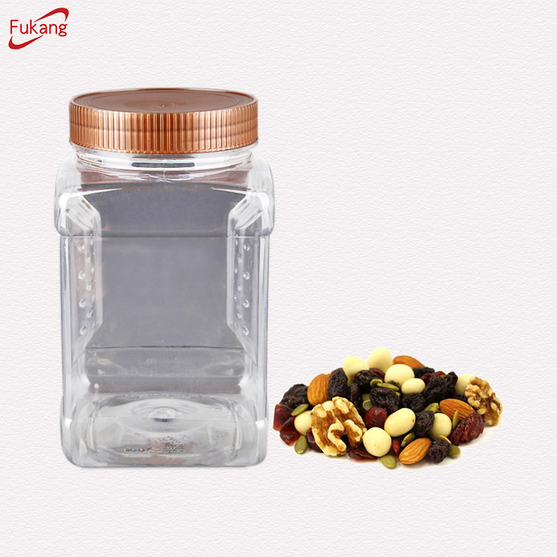 1.5升PET塑料山核桃包裝瓶，50oz透明食品級塑料PET方形瓶