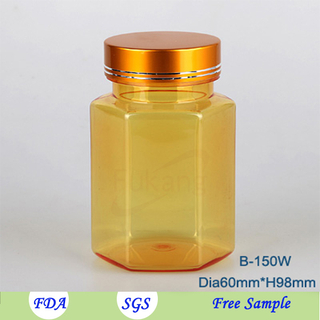 150ml 150cc PET塑料異形形狀角藥/丸/片劑/藥物/藥品膠囊瓶