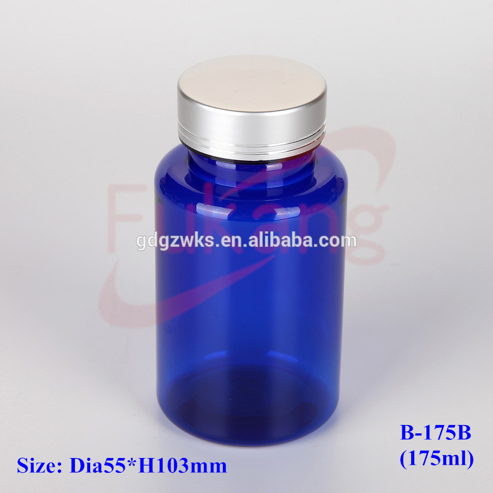 40ml黑色PET塑料化学瓶用于草药，圆形维生素胶囊塑料PET瓶带PS螺帽